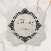 刺繍レース結婚のフォイルメッセージカード フェイバータグ (裏面)