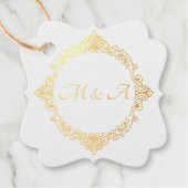 刺繍レース結婚のフォイルメッセージカード フェイバータグ (正面)