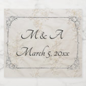 刺繍レース結婚のボトルラベル リキュールボトルラベル (シングルラベル)