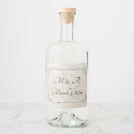 刺繍レース結婚のボトルラベル リキュールボトルラベル