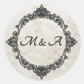 刺繍レース結婚の丸いシール ラウンドシール (正面)