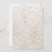 刺繍レース結婚式の日付カードを保存 セーブザデート (裏面)