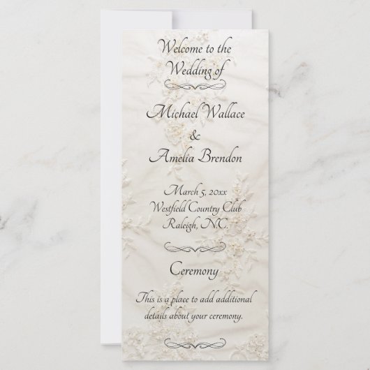 刺繍レース結婚式 プログラム (正面)