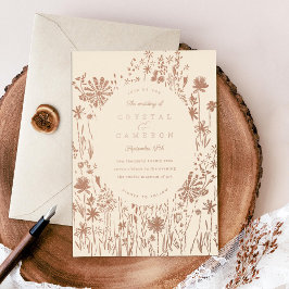 刺繍ワイルドフラワーフィールドフローラメドウバラ 箔招待状