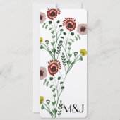 刺繍ヴィンテージフローラボ結婚タニカル詳細 招待状 (裏面)