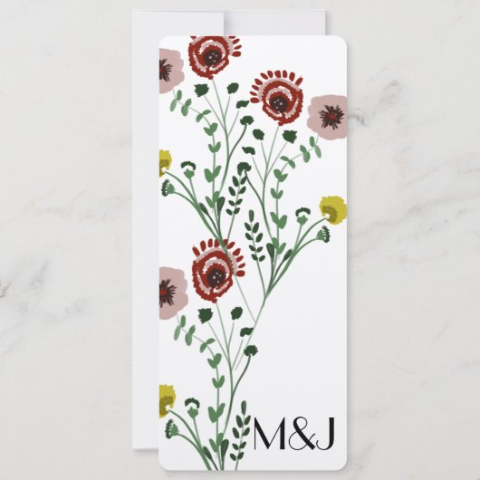 刺繍ヴィンテージフローラボ結婚タニカル詳細 招待状 (裏面)