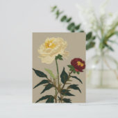 刺繍ヴィンテージ牡丹花 シーズンポストカード (スタンド正面)