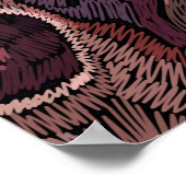 刺繍人間のスカルとピンクの蘭の花パット ポスター (角)