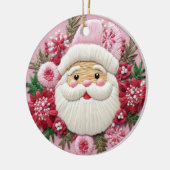刺繍効果クリスマスサンタ写真 セラミックオーナメント (左)