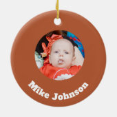 刺繍効果クリスマスサンタ写真 セラミックオーナメント (裏面)