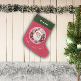 刺繍効果クリスマスサンタ名前をカスタムする ラージクリスマスストッキング