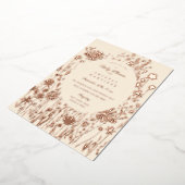 刺繍山花フローラ牧草地ベビーシャワー 箔招待状 (回転した状態)