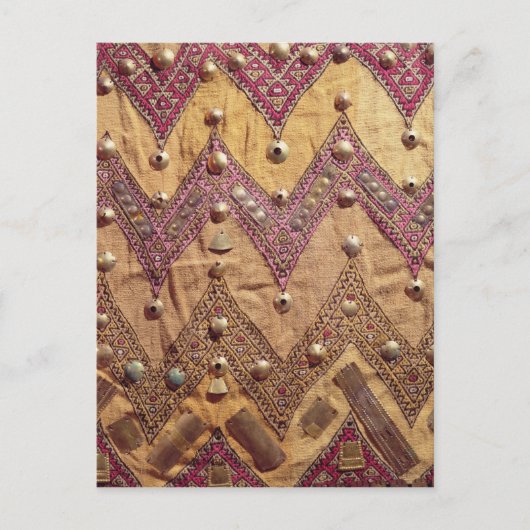 刺繍布の金ゴールド板の断面 ポストカード (正面)