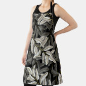 刺繍枝:黒白プリント。 エプロン (インサイチュ)