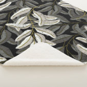 刺繍枝：黒白プリント。 シェルパブランケット (3/4)