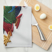 刺繍柄 – 刺しゅう伝統的動物 キッチンタオル (四つ折り)