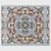 刺繍模様に綿糸レース、真珠 ラッピングペーパー (フラット)