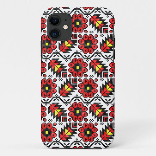 刺繍民俗芸術クロスステッチフローラ花 Case-Mate iPhoneケース (裏面)