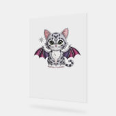 刺繍猫こうもりクラシックTシャツ アクリルサイン (傾斜)