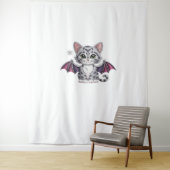 刺繍猫こうもりクラシックTシャツ タペストリー (インサイチュ)