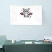 刺繍猫こうもりクラシックTシャツ 横断幕 (トレードショー)