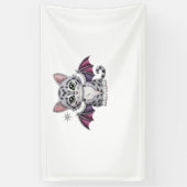 刺繍猫こうもりクラシックTシャツ 横断幕 (縦)