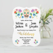 刺繍砂糖スカルメキシコ結婚式招待状 招待状 (スタンド正面)