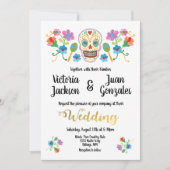 刺繍砂糖スカルメキシコ結婚式招待状 招待状 (正面)