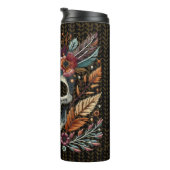 刺繍砂糖スカル秋フラワーパステルゴシック タンブラー (回転右)