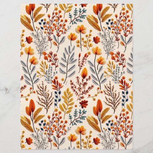 刺繍秋模様スクラップブック紙 (正面)