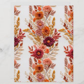 刺繍秋花模様スクラップブック紙 (正面/裏面)