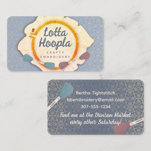 刺繍糸裁縫クラフトショー 名刺 (正面/裏面)