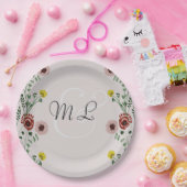 刺繍結婚ヴィンテージフローラ植物園 ペーパープレート (パーティー)