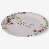 刺繍結婚ヴィンテージフローラ植物園 ペーパープレート (アングル)