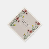 刺繍結婚植物性フローラ緑 スタンダードカクテルナプキン (角)