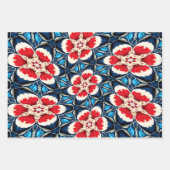 刺繍花柄 ラッピングペーパーシート (正面)