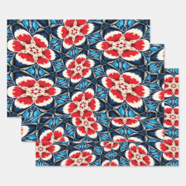 刺繍花柄 ラッピングペーパーシート