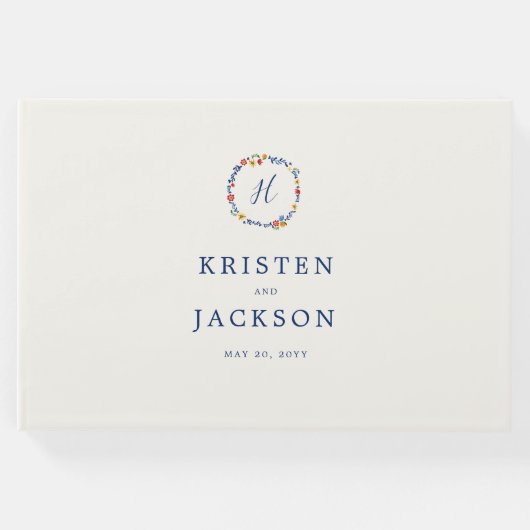 刺繍花模様結婚ズ ゲストブック (正面)