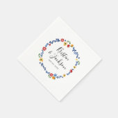 刺繍花模様結婚ズ スタンダードカクテルナプキン (角)