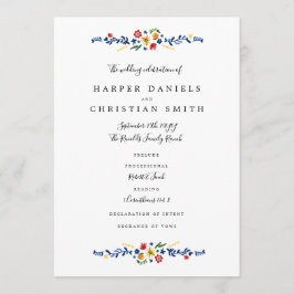 刺繍花模様結婚式 プログラム