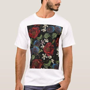 刺繍花模様:ルネッサンスシームレスパターン Tシャツ