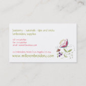 刺繍花蜜花刺繍花柄 名刺 (裏面)