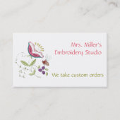 刺繍花蜜花刺繍花柄 名刺 (正面)