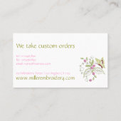 刺繍花蝶の刺繍模様 名刺 (裏面)