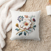 刺繍花 クッション (ブランケット)