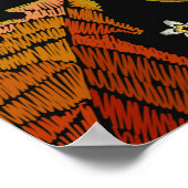 刺繍芸術。秋のシームレスパターン。葉a ポスター (角)