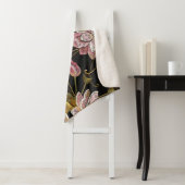 刺繍蓮の花シームレスなパターン シェルパブランケット (インサイチュ)