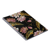 刺繍蓮の花シームレスなパターン ノートブック (右側)