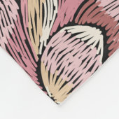 刺繍蓮の花シームレスなパターン フリースブランケット (角)