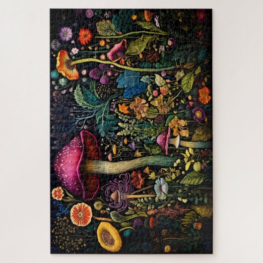 刺繍野生菌類ジグソーパズル ジグソーパズル (縦)